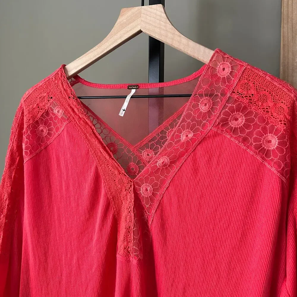 Free People Lola Lace Flowy Top - Small